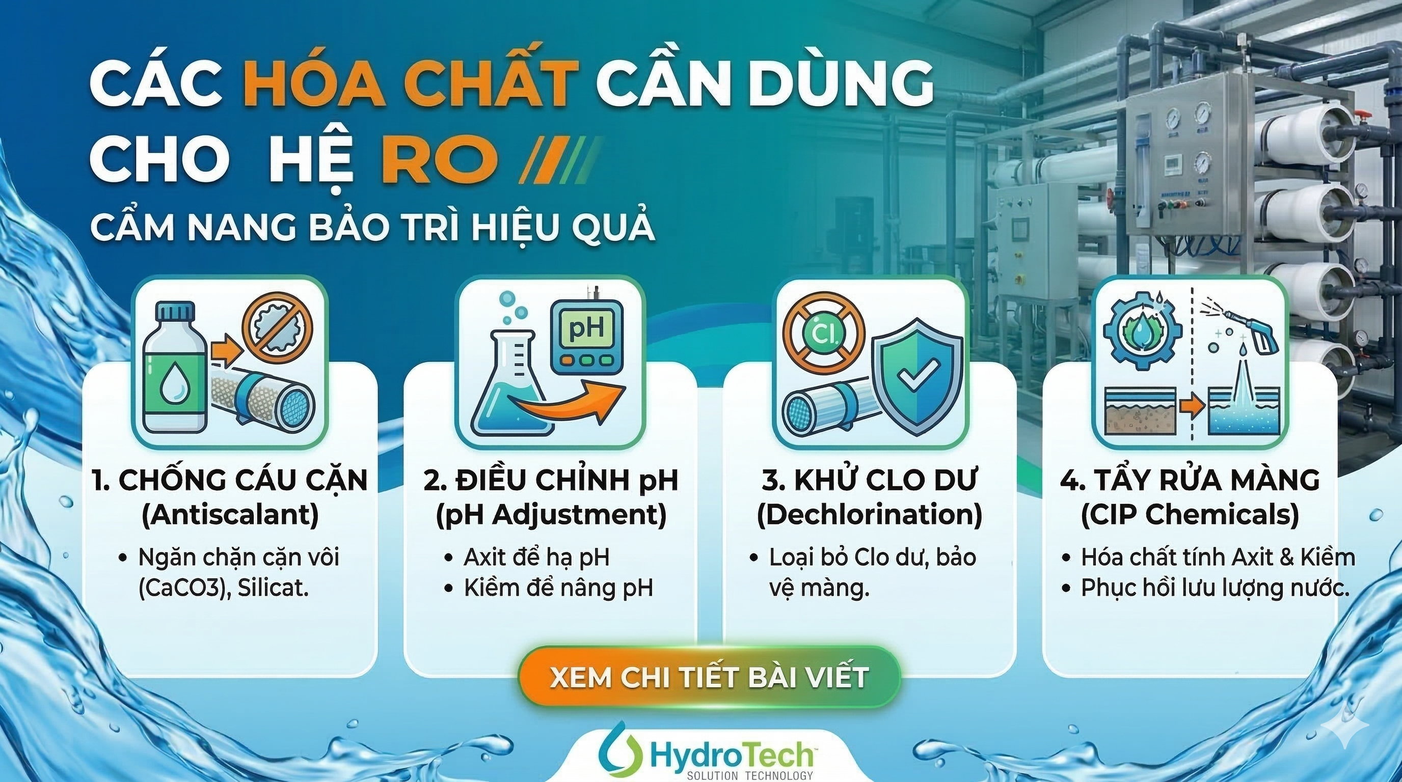 Các hóa chất cần dùng cho hệ RO